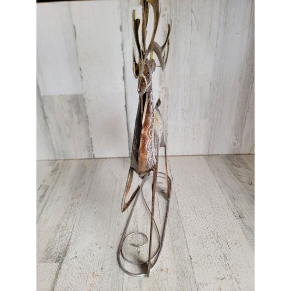 Pier 1 ? Metal glitter reindeer Xmas home decor unique deer buck figure - Picture 6 of 10